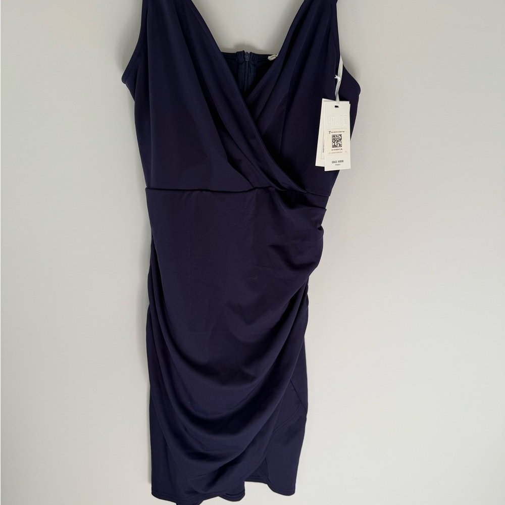 Elegant Navy Blue Spagetti strap Dress